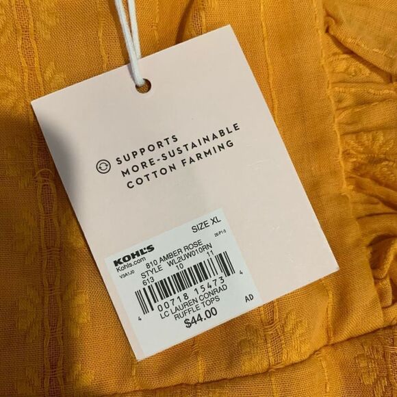 LC Lauren Conrad Amber Rose Ruffle Peplum Tank Top Blouse Size XL New - Picture 6 of 10